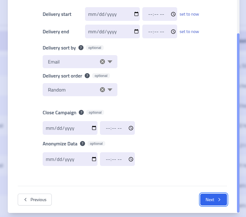 Phishing Club - Create campaign step 3 - Time box