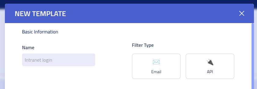 Phishing Club - Create template - Basic information