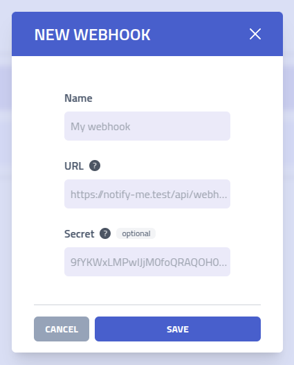 Phishing Club - Create webhook